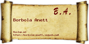 Borbola Anett névjegykártya